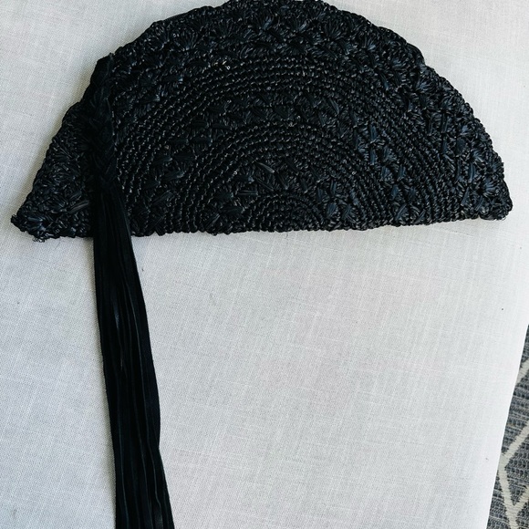 Flora Bella Raffia Clutch w/ tassel. Black. Large. Preloved geat condition. - Picture 4 of 6